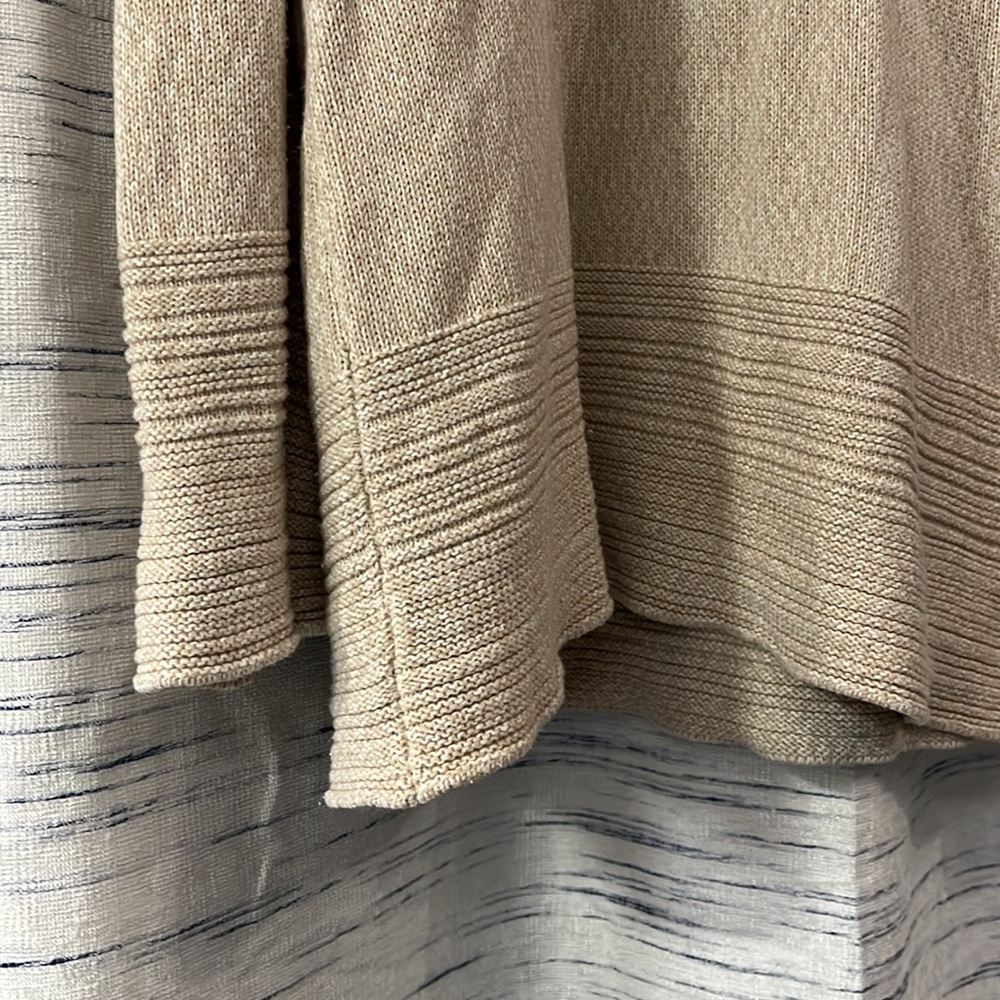 Calvin Klein Tan Cowl Neck Cotton Blend Sweater - Picture 5 of 6
